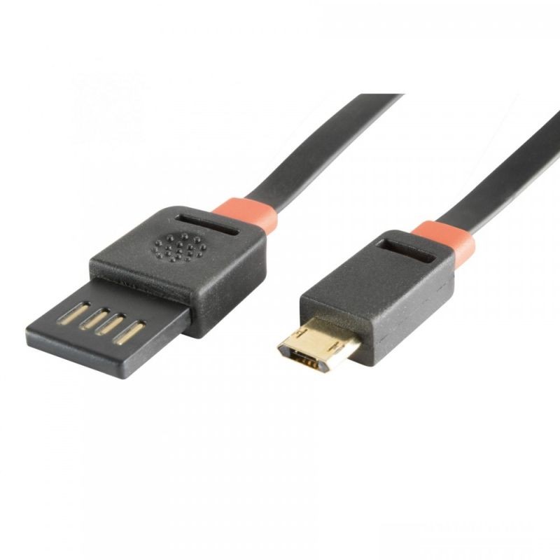 Cablu de incarcare/transfer date microUSB, 5V, mufa reversibila, flexibil - imagine 3